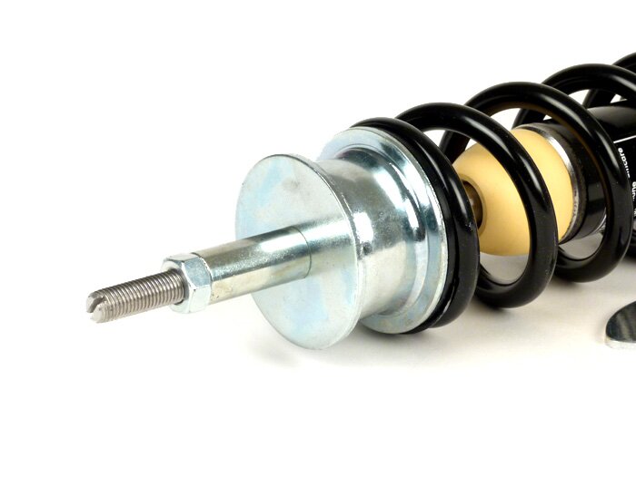 Shock absorber rear -CARBONE HI-TECH, 285mm, (2014-)- Piaggio Leader, Vespa Skipper 125-150, ZIP 125, LX50-150, LXV50-125, S50-150, ET4 125 (ZAPM19), bottom seating: lug - black