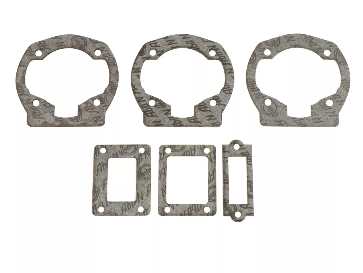 Gasket set cylinder/reed valve intake  -QUATTRINI M1XL 172cc- 0.25mm/0.50mm/0.75mm, 3 transfer ports- Vespa PX125, PX150, Cosa125, Cosa150, GTR125, TS125, Sprint Veloce (VLB1T 0150001-)
