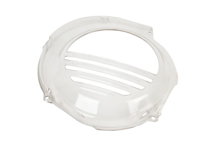 Cache turbine -RICAMBIO RAPIDO- Vespa PX80, PX125, PX150 - transparent - modèles avec démarreur électrique