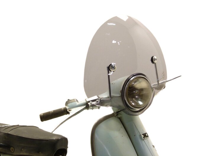 Voorruit -AMS CUPPINI Bubble- Lambretta LI (Series 3) - halfhoog, met houder - zwart