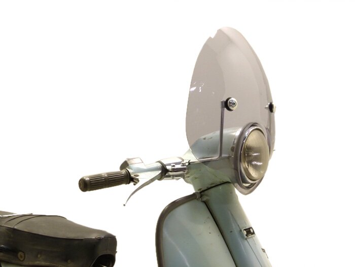 Voorruit -AMS CUPPINI Bubble- Lambretta LI (Series 3) - halfhoog, met houder - zwart