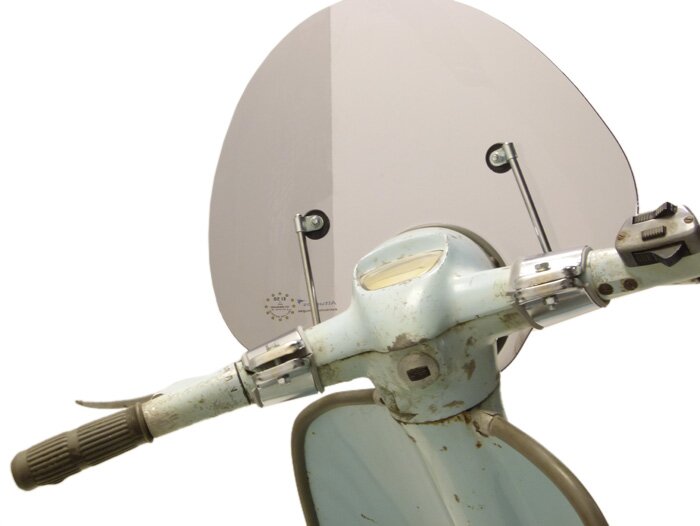 Voorruit -AMS CUPPINI Bubble- Lambretta LI (Series 3) - halfhoog, met houder - zwart