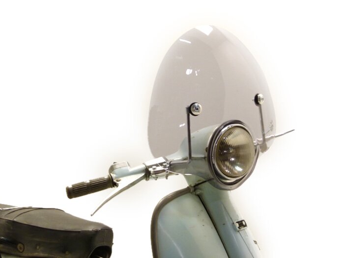Voorruit -AMS CUPPINI Bubble- Lambretta LI (Series 3) - halfhoog, met houder - zwart