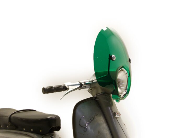 Screen -AMS CUPPINI Bubble- Lambretta TV special - medium-sized, with bracket - green