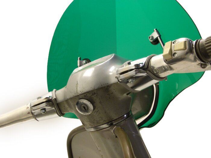 Screen -AMS CUPPINI Bubble- Lambretta TV special - medium-sized, with bracket - green