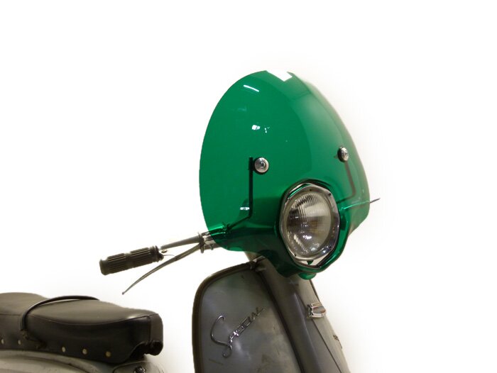 Screen -AMS CUPPINI Bubble- Lambretta TV special - medium-sized, with bracket - green