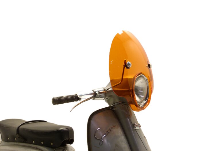 Screen -AMS CUPPINI Bubble- Lambretta TV special - medium-sized, with bracket - orange