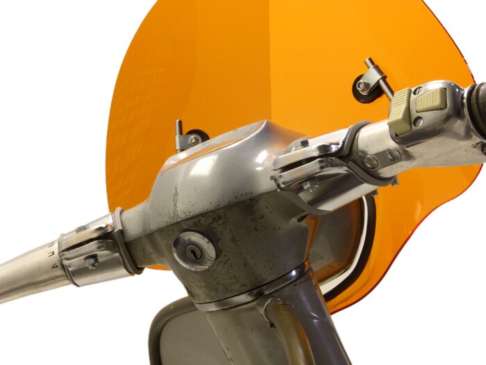 Screen -AMS CUPPINI Bubble- Lambretta TV special - medium-sized, with bracket - orange
