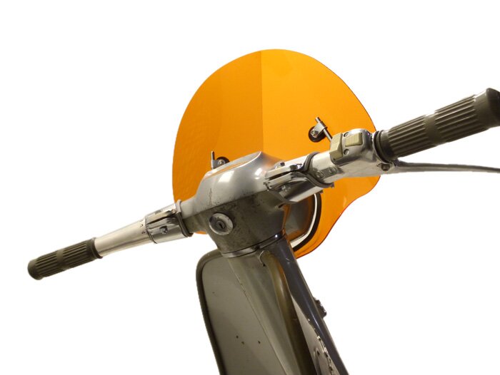 Screen -AMS CUPPINI Bubble- Lambretta TV special - medium-sized, with bracket - orange