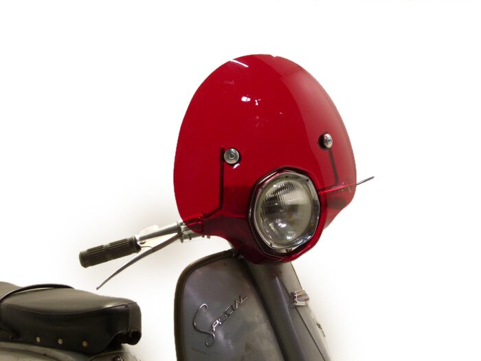 Voorruit -AMS CUPPINI Bubble- Lambretta TV special - halfhoog, met houder - rood