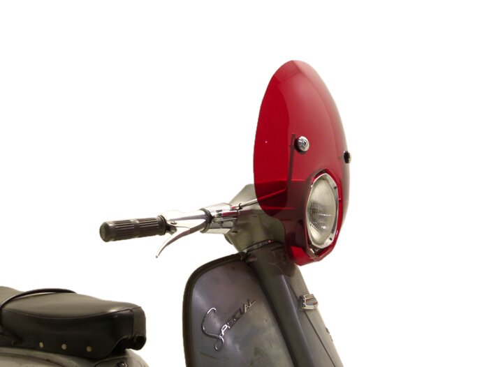 Voorruit -AMS CUPPINI Bubble- Lambretta TV special - halfhoog, met houder - rood