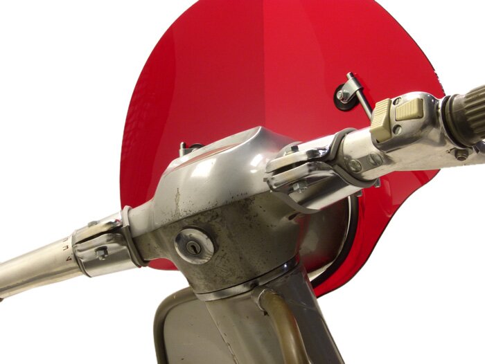 Voorruit -AMS CUPPINI Bubble- Lambretta TV special - halfhoog, met houder - rood