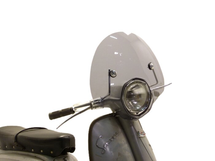 Kaca depan -AMS CUPPINI Bubble- Lambretta TV khusus - setengah tinggi, dengan dudukan - hitam