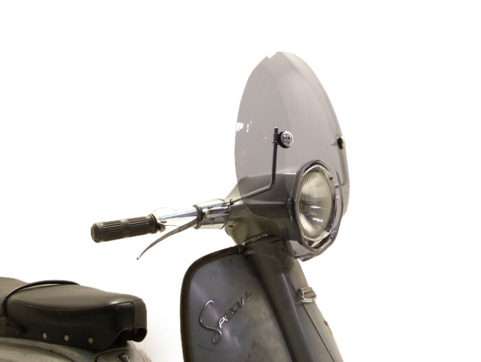 Kaca depan -AMS CUPPINI Bubble- Lambretta TV khusus - setengah tinggi, dengan dudukan - hitam