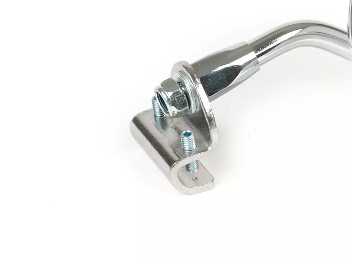 Mirror -FAR legshield clip on- Vespa universal - round Ø=105mm - (E-mark) - chrome