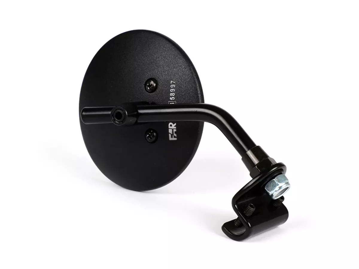 Spegel -FAR benskyddsklämma spegel- Vespa universal - rund Ø=105mm - (E-märkt) - svart