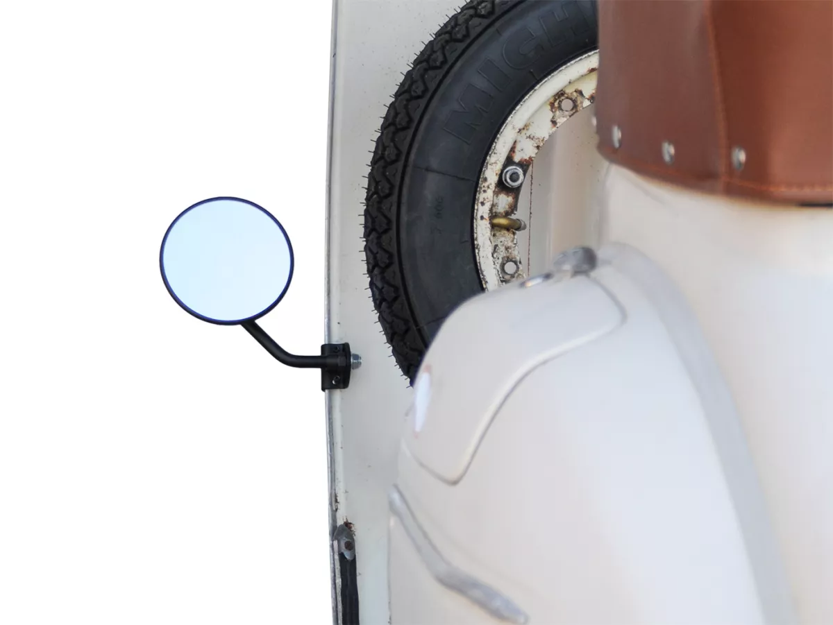 Spegel -FAR benskyddsklämma spegel- Vespa universal - rund Ø=105mm - (E-märkt) - svart