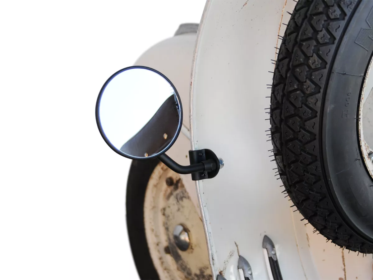 Spegel -FAR benskyddsklämma spegel- Vespa universal - rund Ø=105mm - (E-märkt) - svart