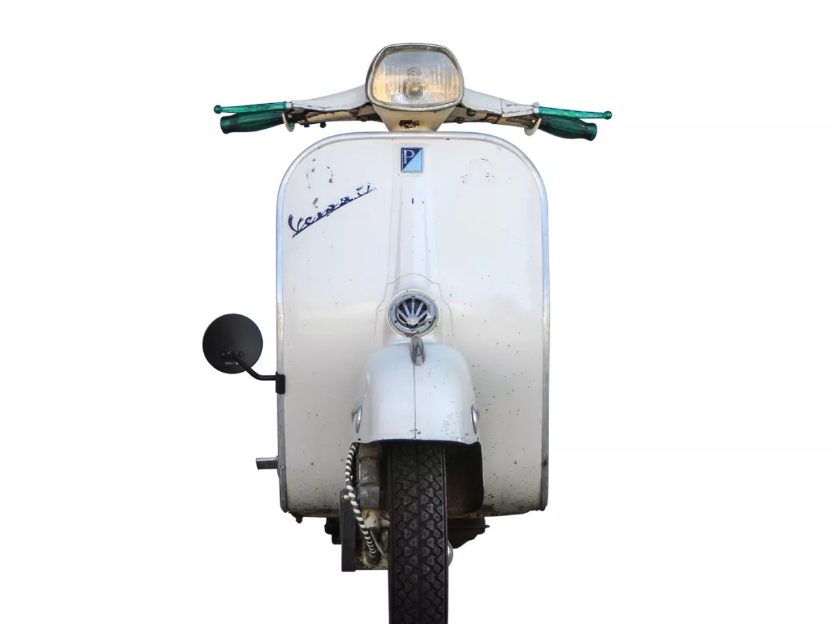 Spegel -FAR benskyddsklämma spegel- Vespa universal - rund Ø=105mm - (E-märkt) - svart