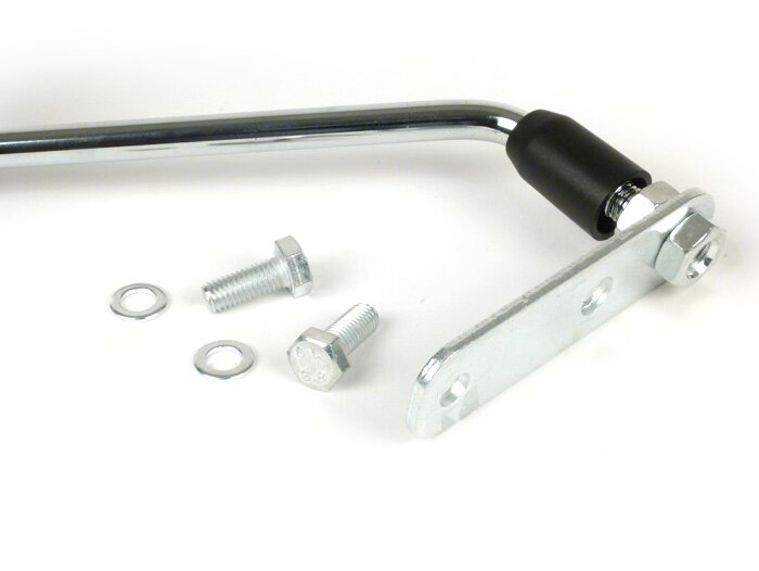 Mirror -FAR square, with bracket- Vespa V50 Special (trapeze), PV125, ET3, Rally, Sprint, PX, Super, TS125, GT125, GTR125, GL150, SS180 - lhs/rhs - E2 (E-mark) - chrome