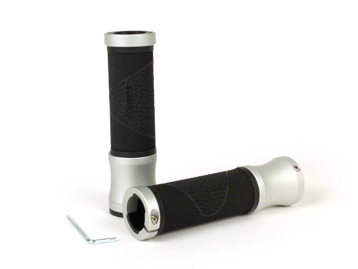 Grip -ARIETE Alu Gosok, pola berlian- Vespa GT, GTL, GTS 125-200-250-300ccm, Ø 22,5-24mm - Aluminium