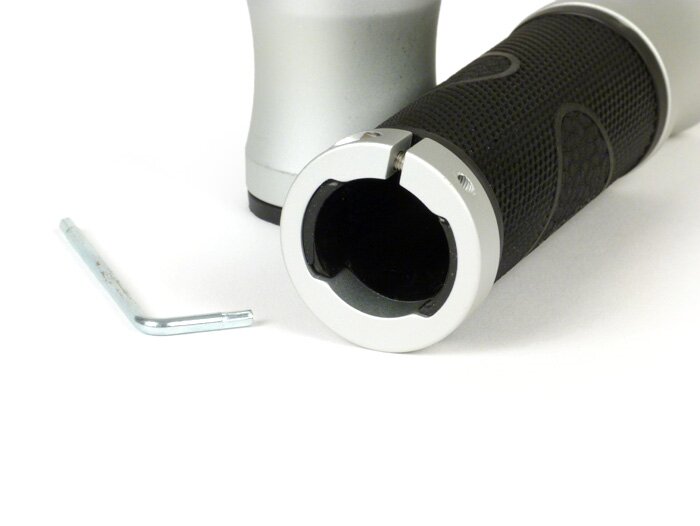 Grip -ARIETE Alu Gosok, pola berlian- Vespa GT, GTL, GTS 125-200-250-300ccm, Ø 22,5-24mm - Aluminium
