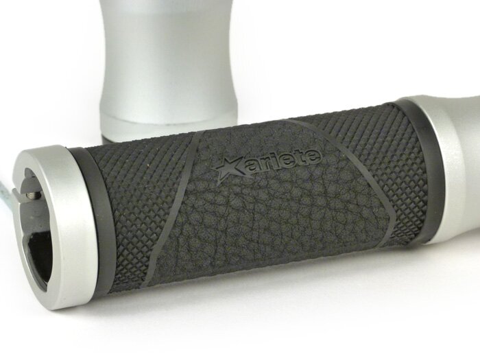 Grip -ARIETE Alu Gosok, pola berlian- Vespa GT, GTL, GTS 125-200-250-300ccm, Ø 22,5-24mm - Aluminium