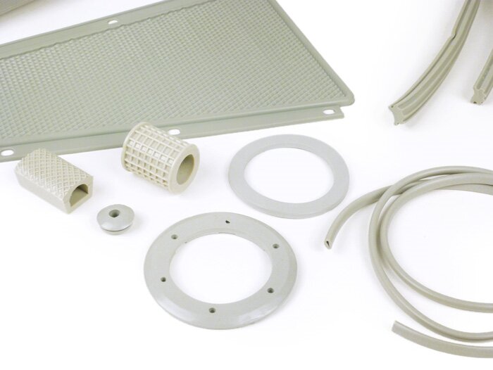 Assortiment caoutchoucs -VESPA 19 pièces- Vespa Rally180 (VSD1T), Rally200 (VSE1T), TS125, Sprint150, Sprint Veloce150, GT125, GTR125, Super125, Super150, GL150 - gris