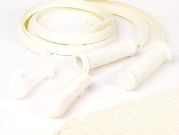 Rubber kit -VESPA 19 pcs- Vespa Rally180 (VSD1T), Rally200 (VSE1T), TS125, Sprint150, Sprint Veloce150, GT125, GTR125, Super125, Super150, GL150 - white