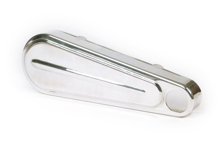 Fork link cover -OEM QUALITY- Vespa Rally180 (VSD1T), Rally200 (VSE1T), Sprint - with hole, polished