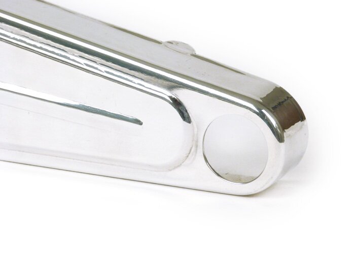 Fork link cover -OEM QUALITY- Vespa Rally180 (VSD1T), Rally200 (VSE1T), Sprint - with hole, polished