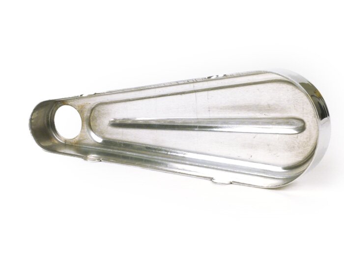 Fork link cover -OEM QUALITY- Vespa Rally180 (VSD1T), Rally200 (VSE1T), Sprint - with hole, polished