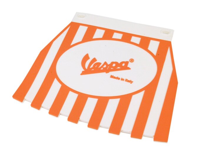 Spatscherm - Spatlap - Spatlap - KLASSE Vespa, strepen - wit/oranje