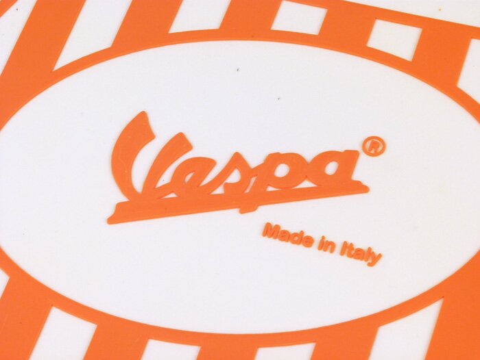 Spatscherm - Spatlap - Spatlap - KLASSE Vespa, strepen - wit/oranje