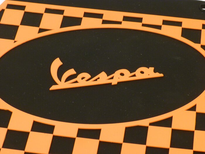 Paraspruzzi - Paraspruzzi - Paraspruzzi -CLASSIC Vespa, motivo a scacchi - nero/arancio