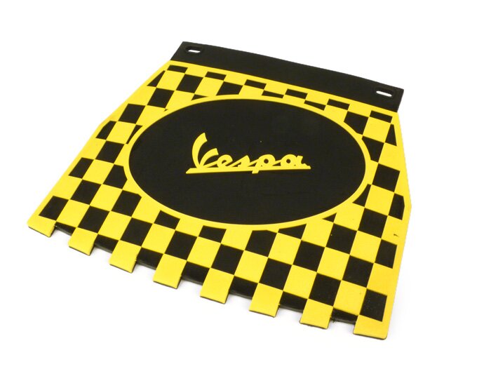 Pelindung percikan air - Penutup lumpur - Penutup lumpur - Vespa klasik, pola kotak-kotak - hitam/kuning
