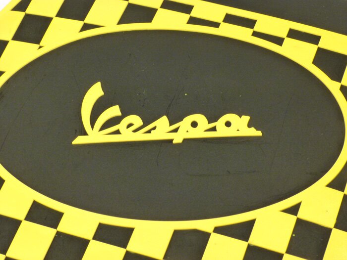 Pelindung percikan air - Penutup lumpur - Penutup lumpur - Vespa klasik, pola kotak-kotak - hitam/kuning