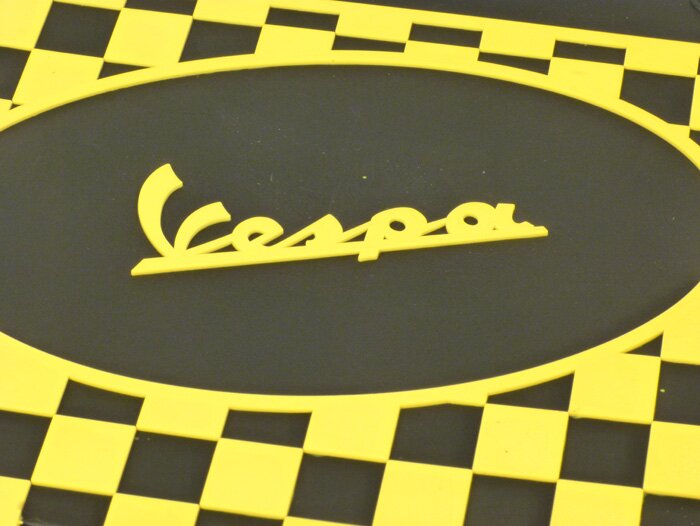 Pelindung percikan air - Penutup lumpur - Penutup lumpur - Vespa klasik, pola kotak-kotak - hitam/kuning