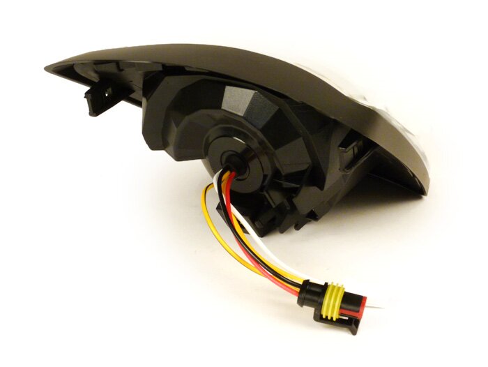 Achterlicht -POWER 1 LED Tube- Vespa Primavera, Sprint - helder glas / mat zwart frame