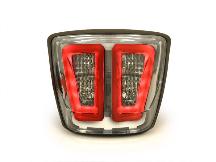 Achterlicht -POWER 1 LED Tube- Vespa Primavera, Sprint - helder glas / mat zwart frame