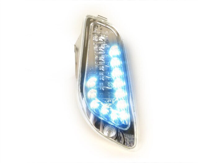 Knipperlichtenset -POWER 1 LED-dagrijlicht (E-markering)- Vespa LX, LXV, S - wit - voor - helder glas