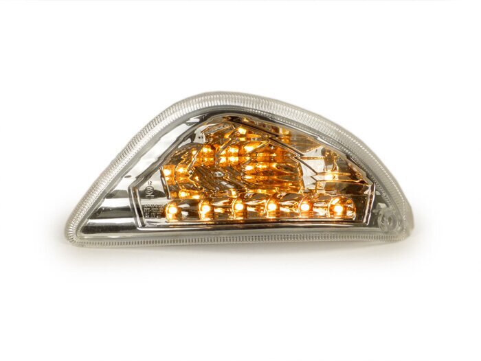 Knipperlichtenset -POWER 1 LED (E-markering)- Vespa LX, LXV, S - wit - achter - helder glas