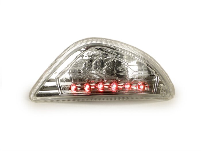 Knipperlichtenset -POWER 1 LED (E-markering)- Vespa LX, LXV, S - wit - achter - helder glas