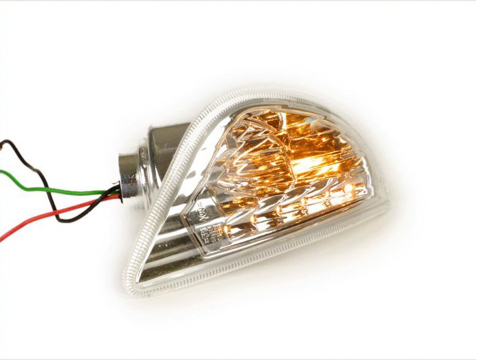 Knipperlichtenset -POWER 1 LED (E-markering)- Vespa LX, LXV, S - wit - achter - helder glas