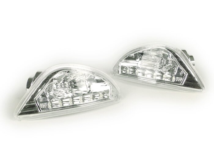 Knipperlichtenset -POWER 1 LED (E-markering)- Vespa LX, LXV, S - wit - achter - helder glas