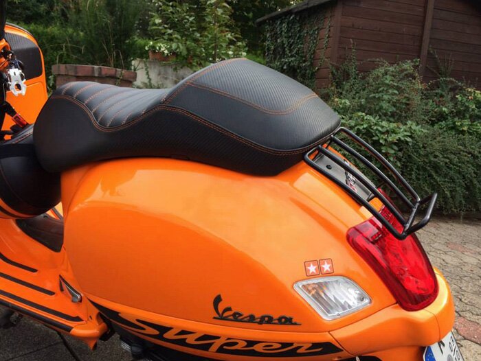 Rear rack -CLASSIC RACKS- Vespa GTS 125-300 (-2014), GTV (-2014), GTL, GT - matt black