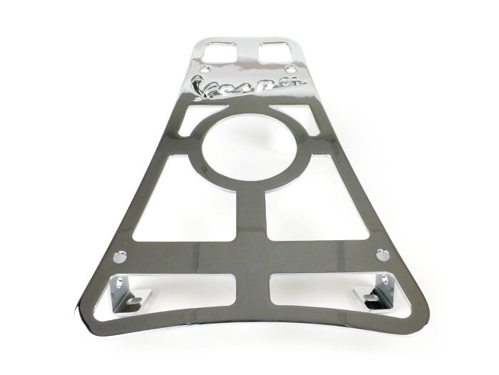 Tempat gelas tipe step-through pembawa bagasi dengan tulisan Vespa -CLASSIC RACKS- Vespa GTS 125-300, GTV, GTL, GT - tampilkan krom
