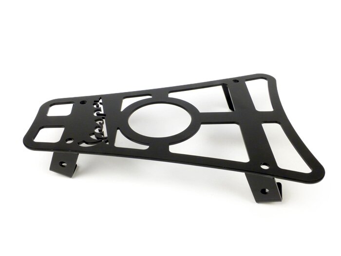 Bagagedrager step-through type bekerhouder met Vespa opschrift -CLASSIC RACKS- Vespa GTS 125-300, GTV, GTL, GT - zwart mat