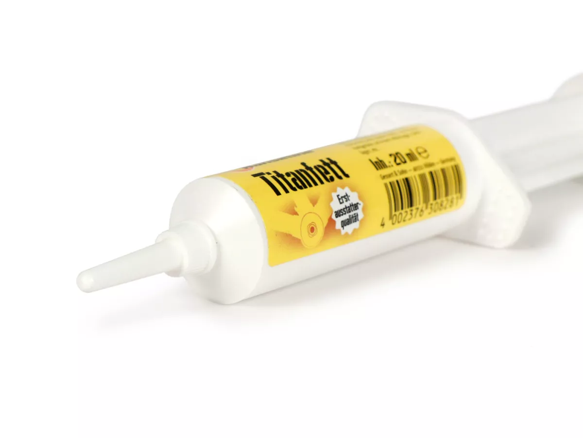 Grasso al titanio -HANSELINE- grasso per biciclette, grasso per cavi Bowden, siringa da 20 ml