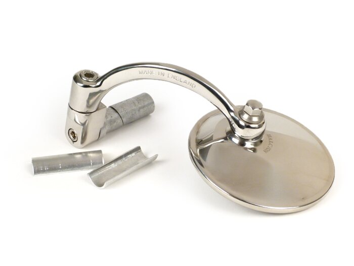 Mirror  -HALYCON 830, handle bar ends- stainless steel - round Ø=100mm - lhs / rhs